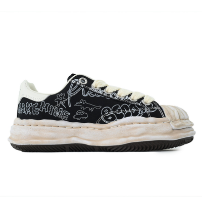 Maison Mihara Yasuhiro Blakey OG Sole Black Graphic Low-Top Sneakers