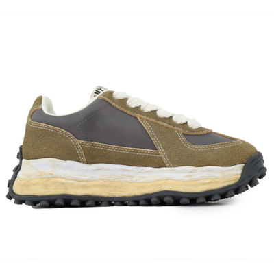 Maison Mihara Yasuhiro Larry OG Sole Olive Grey Mixed-Material Low-Top Sneakers