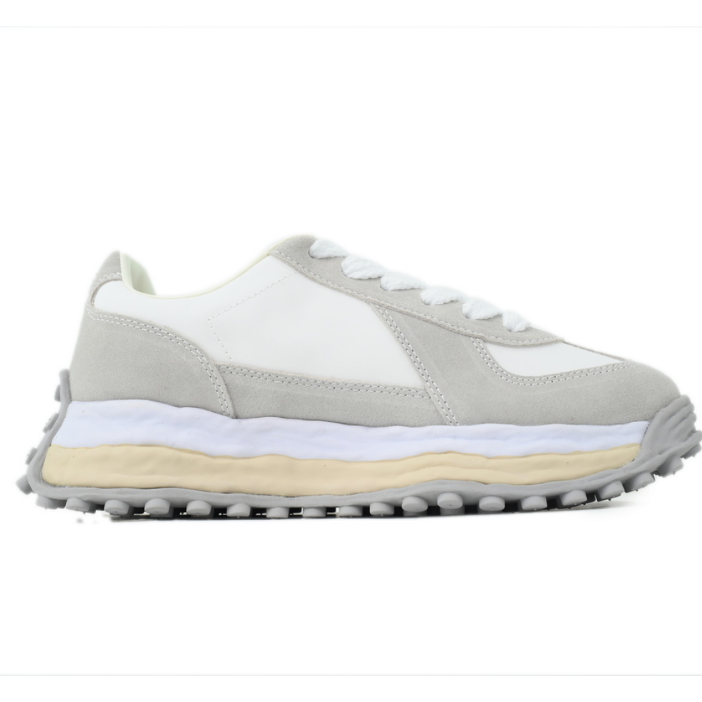 Maison Mihara Yasuhiro Larry OG Sole White Grey Mixed-Material Low-Top Sneakers