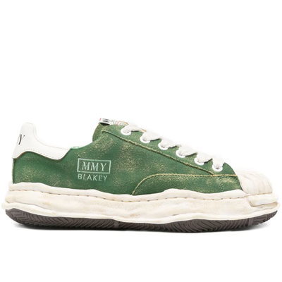 Maison Mihara Yasuhiro Men's Green Suede Lace-Up Low-Top Sneakers