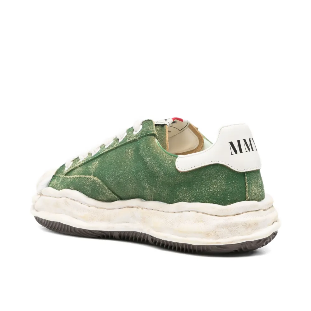 Maison Mihara Yasuhiro Men's Green Suede Lace-Up Low-Top Sneakers