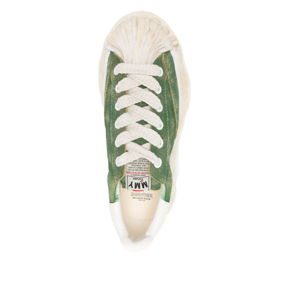 Maison Mihara Yasuhiro Men's Green Suede Lace-Up Low-Top Sneakers