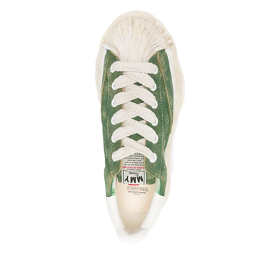 Maison Mihara Yasuhiro Men's Green Suede Lace-Up Low-Top Sneakers