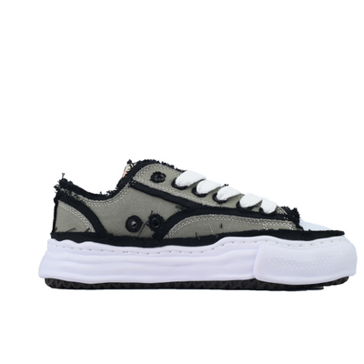 Maison Mihara Yasuhiro Peterson Grey Black Distressed Canvas OG Sole Low-Top Sneakers