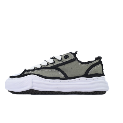 Maison Mihara Yasuhiro Peterson Grey Black Distressed Canvas OG Sole Low-Top Sneakers