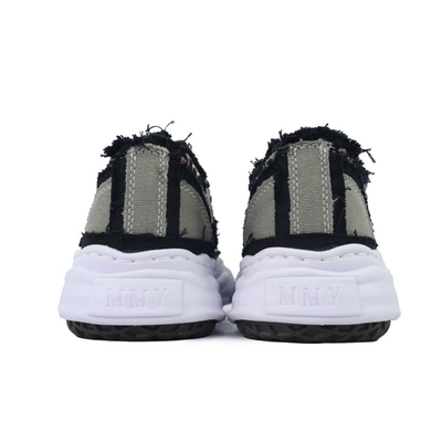 Maison Mihara Yasuhiro Peterson Grey Black Distressed Canvas OG Sole Low-Top Sneakers