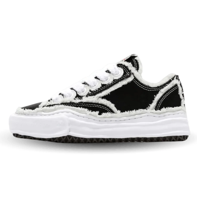 Maison Mihara Yasuhiro Peterson OG Sole Frayed Black Canvas Low-Top Sneakers