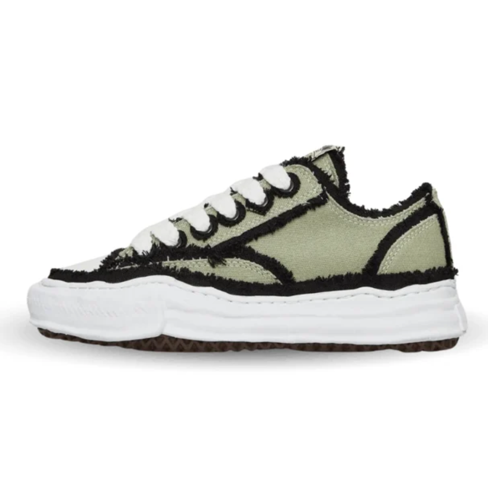 Maison Mihara Yasuhiro Peterson OG Sole Frayed Khaki Canvas Low-Top Sneakers