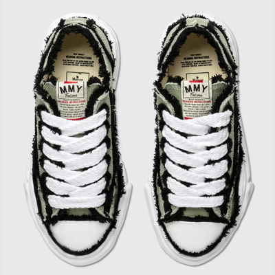 Maison Mihara Yasuhiro Peterson OG Sole Frayed Khaki Canvas Low-Top Sneakers