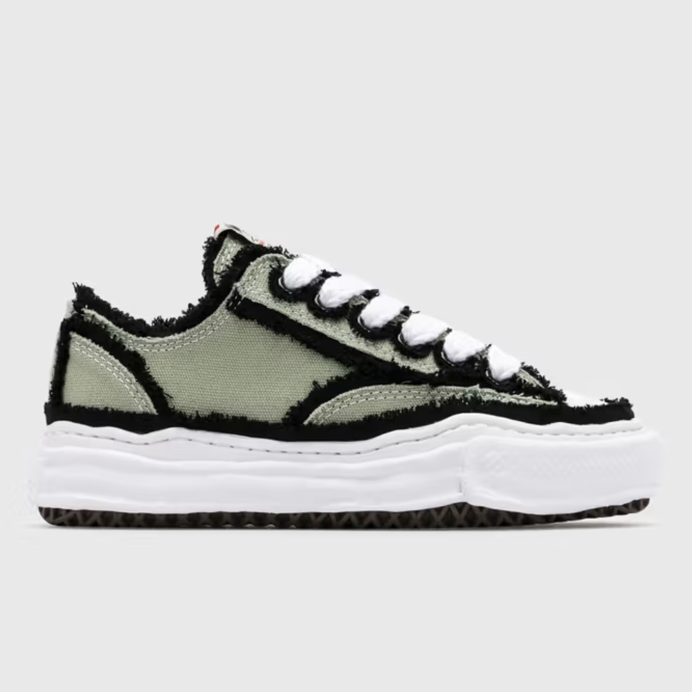 Maison Mihara Yasuhiro Peterson OG Sole Frayed Khaki Canvas Low-Top Sneakers