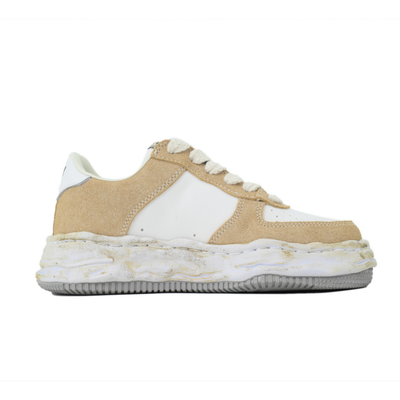 Maison Mihara Yasuhiro Wayne Men's White Beige Leather Suede Sneakers