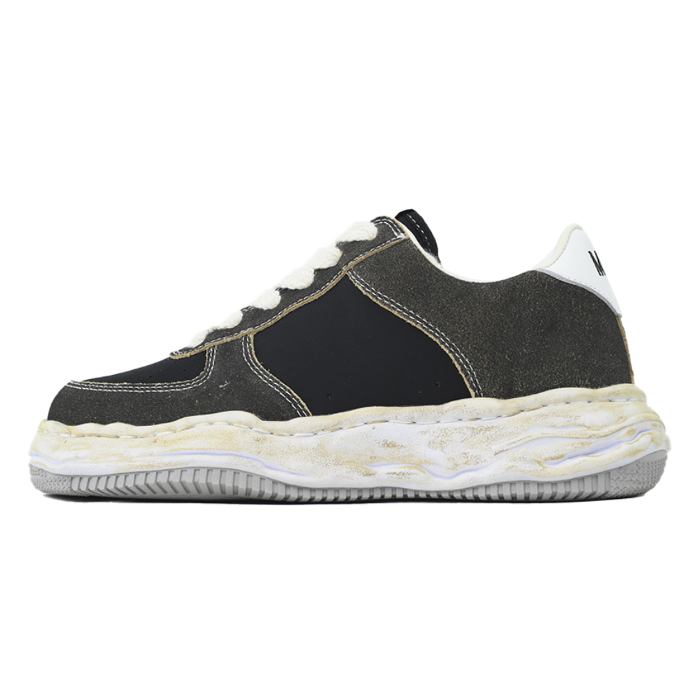 Maison Mihara Yasuhiro Wayne OG Sole Black Grey Leather Low-Top Sneakers