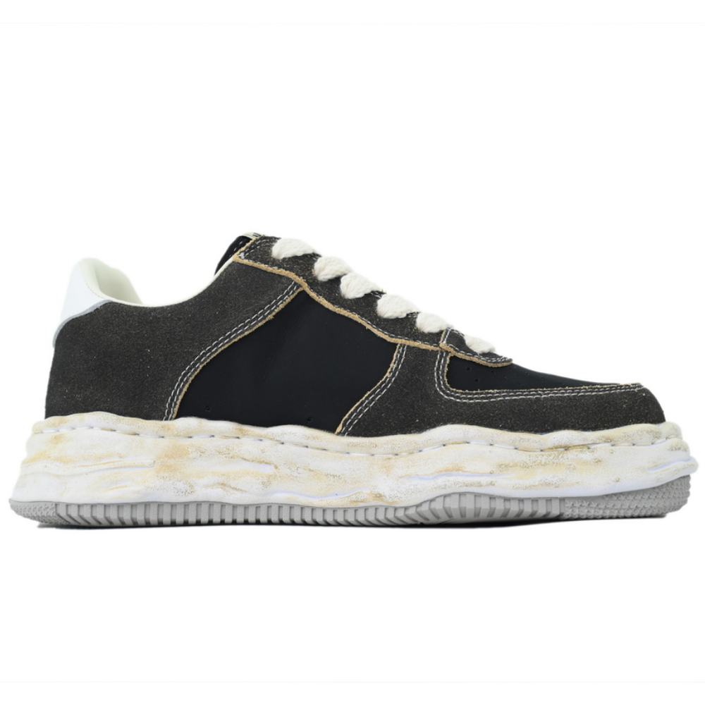 Maison Mihara Yasuhiro Wayne OG Sole Black Grey Leather Low-Top Sneakers