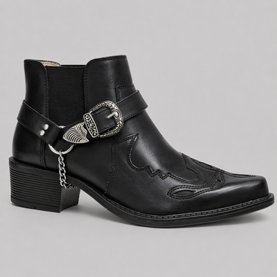 Men's Western Cowboy Boots - Vintage Leather Pointed Toe Buckle Boots