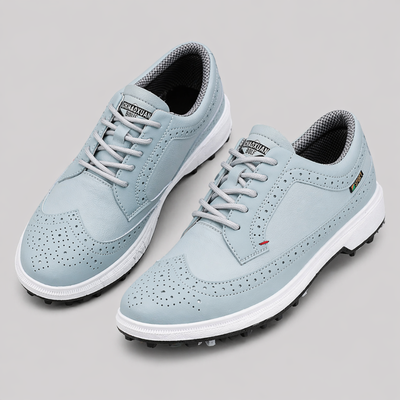 Men's Leather Golf Shoes - Breathable Spikeless Golf Trainers