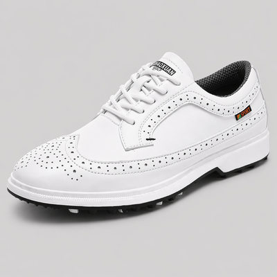 Men's Leather Golf Shoes - Breathable Spikeless Golf Trainers