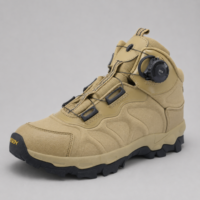 Men's Mid-Top Hiking Shoes – Outdoor Automatic Buckle Trekking Shoes