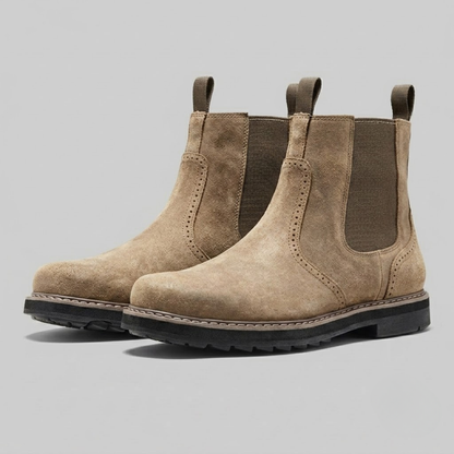 Men’s Suede Ankle Boots – Side Zip Casual Boots