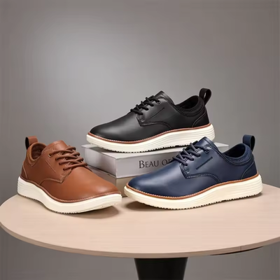 Men's Oxford Style Low Top Sneakers – Casual Lace-Up Trainers