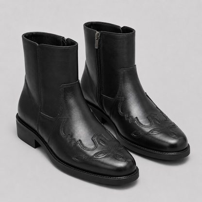 Mens Western Cowboy Boots Genuine - Leather Ankle Style