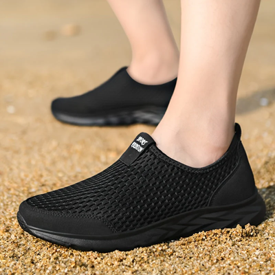 Men’s Slip-On Sneakers – Casual Mesh Walking Trainers