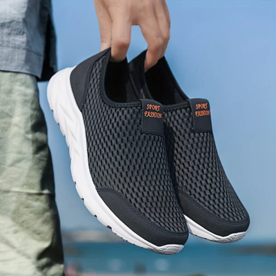 Men’s Slip-On Sneakers – Casual Mesh Walking Trainers