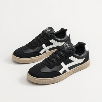 Retro Tiger Mixed Panel Sneakers for Men | Flat Sole