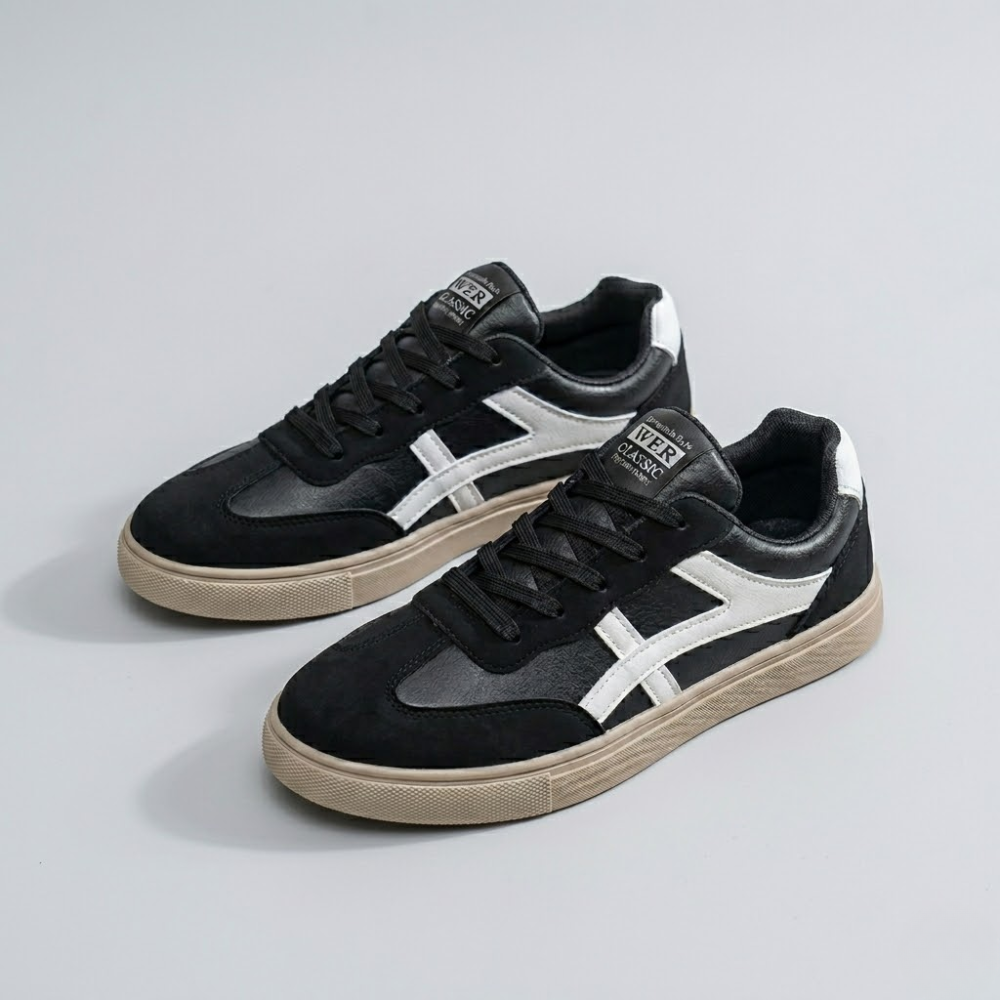 Retro Tiger Mixed Panel Sneakers for Men | Flat Sole