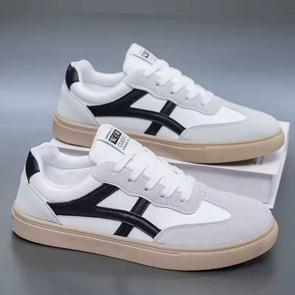 Retro Tiger Mixed Panel Sneakers for Men | Flat Sole