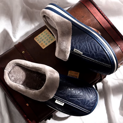 Indoor Cushion Slippers - Footbed Rubber Sole