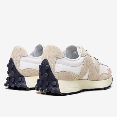 New Balance 327 Cream White Suede and Textile Low-Top Sneakers