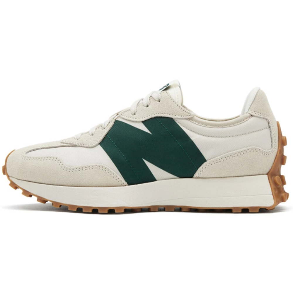 New Balance 327 Timberwolf Nightwatch Green Suede and Textile Low-Top Sneakers