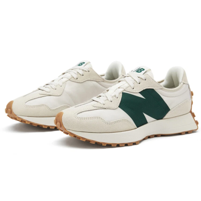 New Balance 327 Timberwolf Nightwatch Green Suede and Textile Low-Top Sneakers