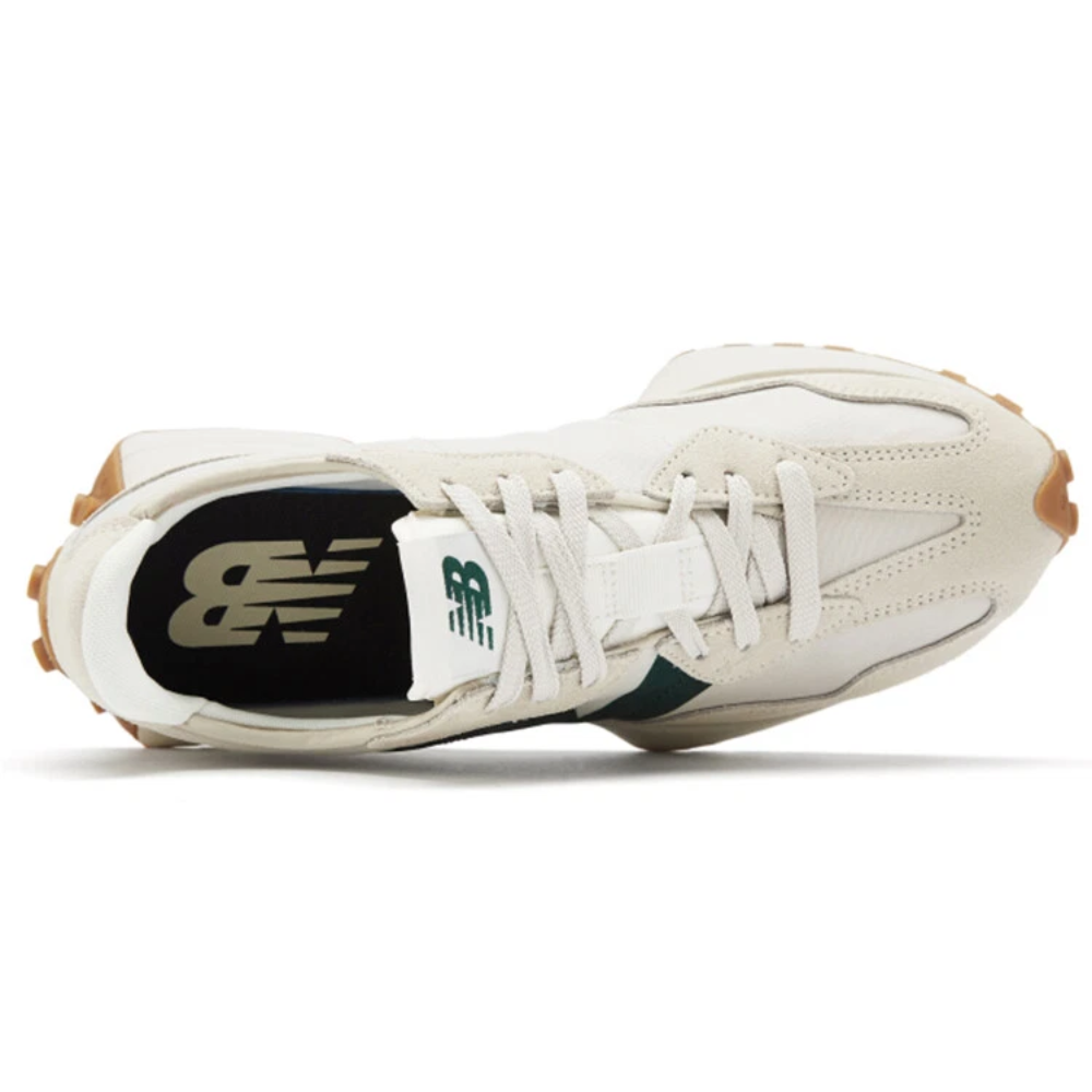 New Balance 327 Timberwolf Nightwatch Green Suede and Textile Low-Top Sneakers