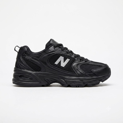 New Balance 530 Black Low-Top Sneakers with Silver Accents