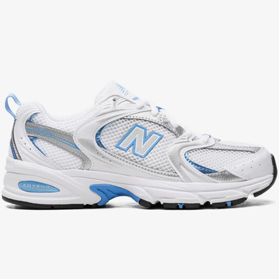 New Balance 530 White Metallic Blue Low-Top Sneakers