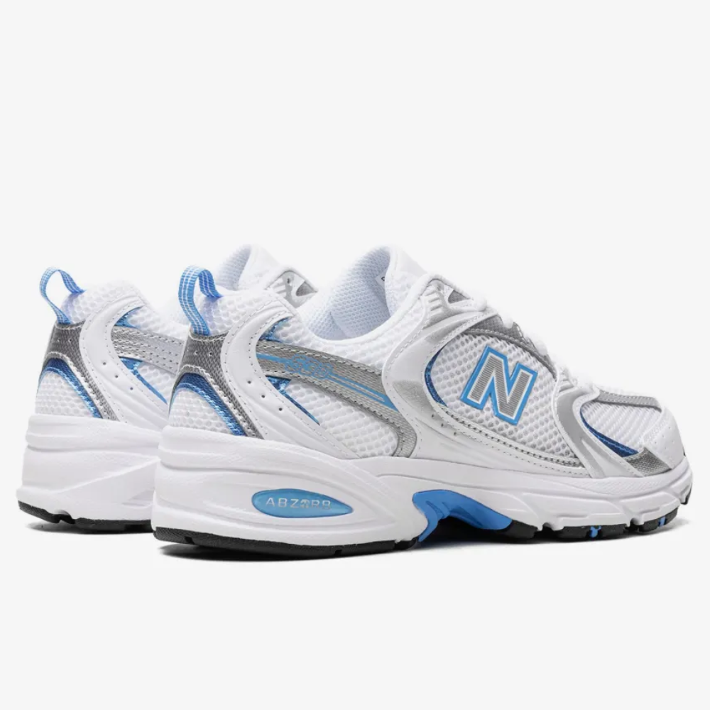 New Balance 530 White Metallic Blue Low-Top Sneakers