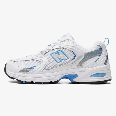 New Balance 530 White Metallic Blue Low-Top Sneakers