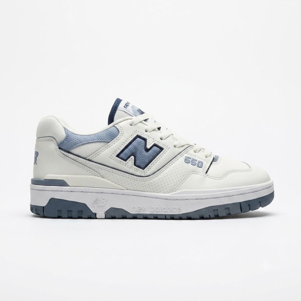 New Balance 550 Men's Beige Vintage Indigo Leather Sneakers - BB550PLA