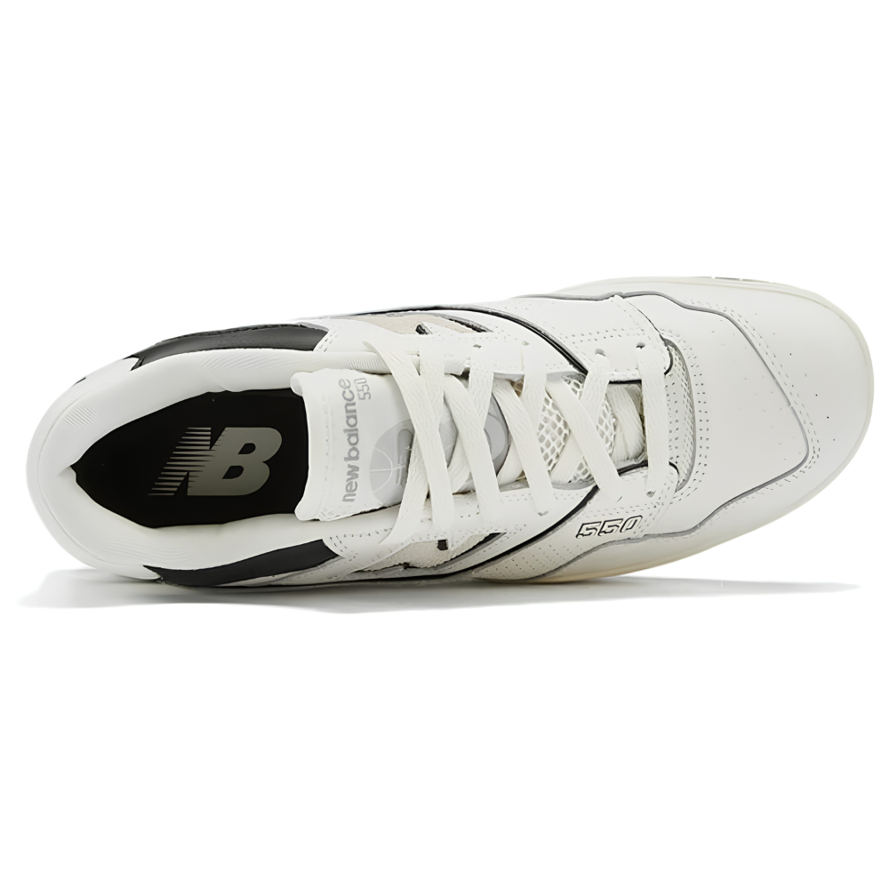 New Balance 550 Men's Cream Black Leather Sneakers - BB550LWT