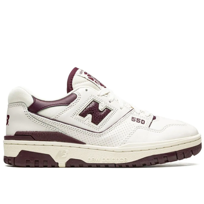 New Balance 550 Men's White Purple Leather Sneakers - BB550WR1