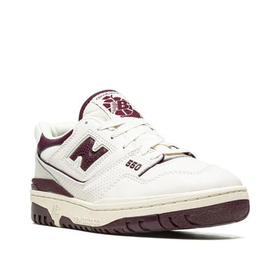 New Balance 550 Men's White Purple Leather Sneakers - BB550WR1
