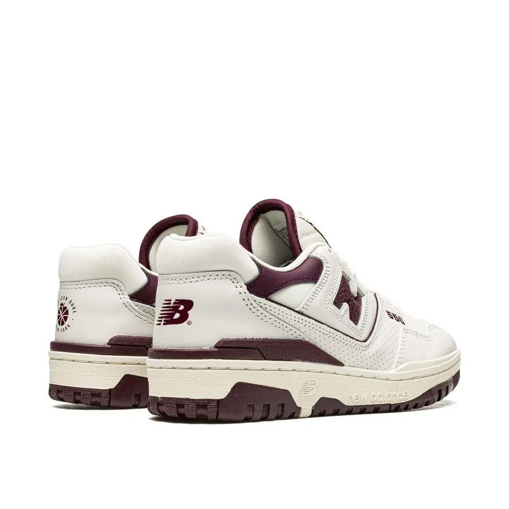 New Balance 550 Men's White Purple Leather Sneakers - BB550WR1