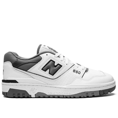 New Balance 550 White Grey Leather Low-Top Sneakers - BB550PB1