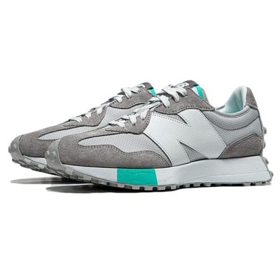 New Balance x Niko 327 Grey Blue Suede and Textile Low-Top Sneakers
