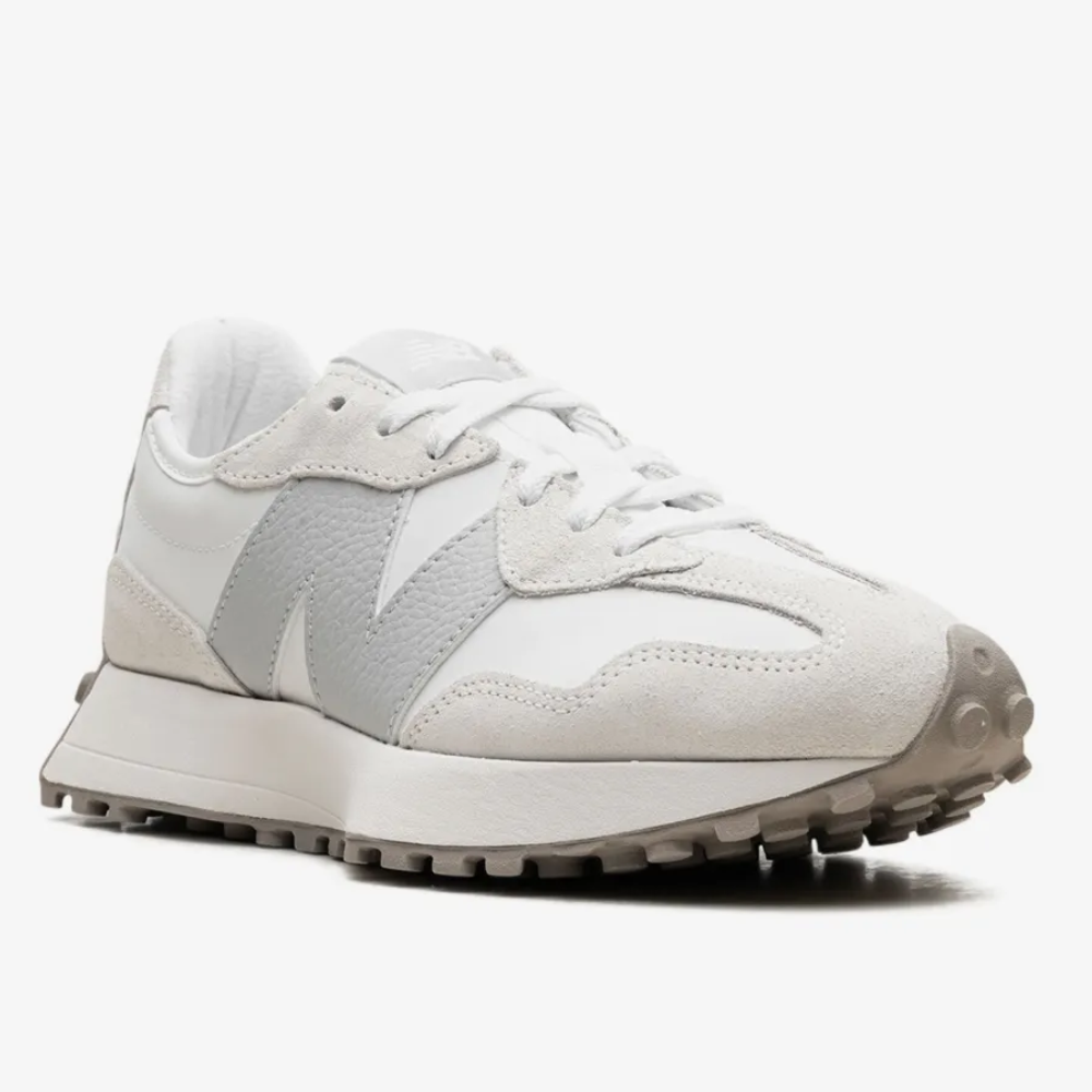 New Balance x Noritake 327 Light Grey Suede and Textile Low-Top Sneakers
