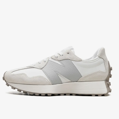 New Balance x Noritake 327 Light Grey Suede and Textile Low-Top Sneakers