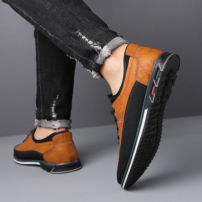 Men’s Multi Panel Lace-Up Sneakers - Low Top Casual Trainers