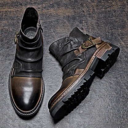 Men’s Biker Boots | Structured Design with Metal Details