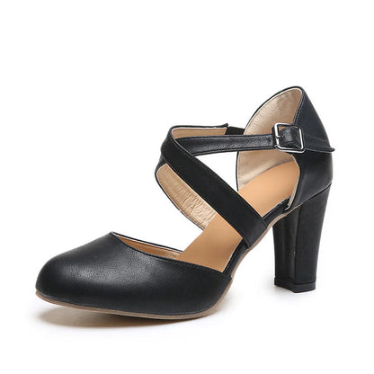 Women’s X-Strap Rounded Block Heel